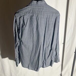 Men's Blue Checkered Casual Button Down Shirt